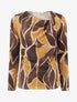 Top droit irisé imprimé feuilles abstraites - Marron - 1