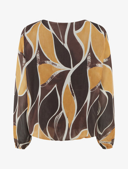 Top boule irisé imprimé stylisé - Marron - 2
