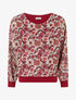 Blouse imprimé rétro à détail irisé - Bordeaux - 1