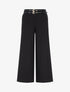 Pantalon ample taille haute à double ceintures - Noir - 1