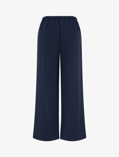 Pantalon taille haute à boutons et chaîne - Marine - 2