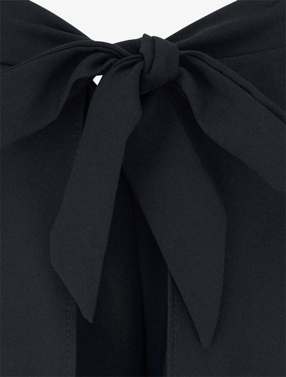 Pantalon à pans taille haute coupe ample - Noir - 3