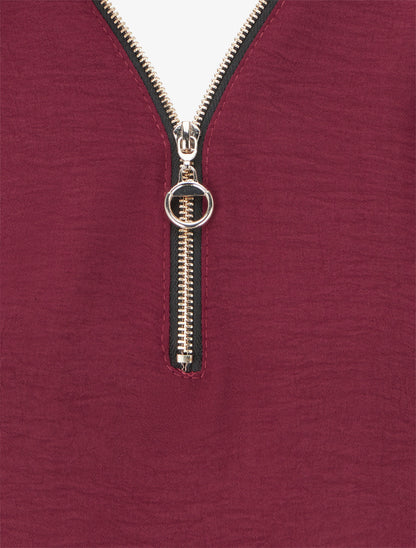 Top fluide à col zippé - Lie de vin - 3