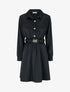 Robe satinée style chemise à manches longues - Noir - 1