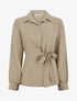 Top manches longues style chemise à nouer - Beige - 1