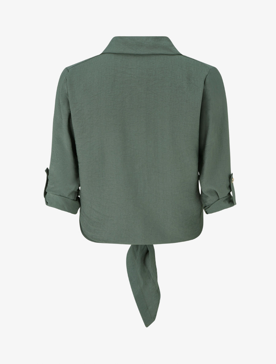 Chemise unie à nouer - Kaki - 2