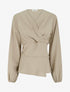 Blouse unie à col cache-coeur - Taupe - 1
