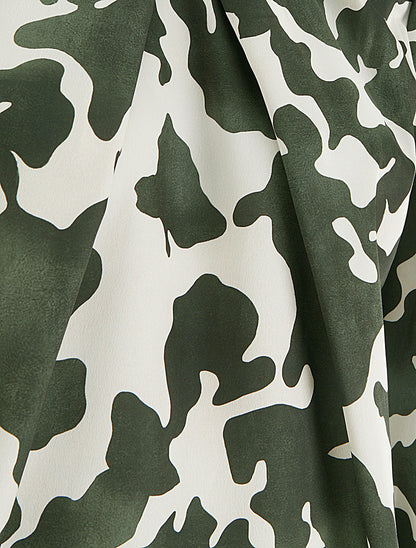 Blouse satiné imprimé vache - Kaki - 3