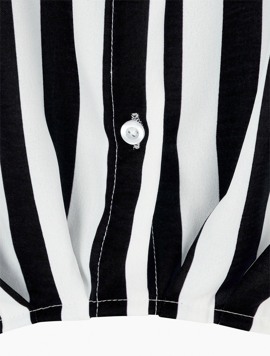 Blouse style chemise à rayures - Noir - 3