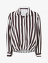 Blouse style chemise à rayures - Marron - 1