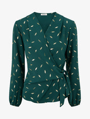 Top style portefeuille à plumes irisées - Vert sapin - 1