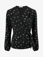 Top style portefeuille à plumes irisées - Noir - 1