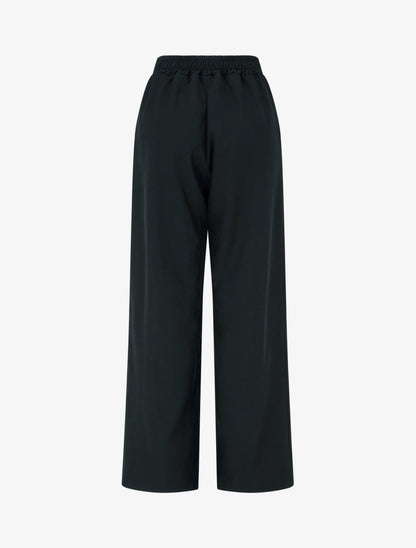 Pantalon ample taille haute à bijou fantaisie - Noir - 2