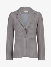 Veste cintrée à fines rayures - Gris - 1