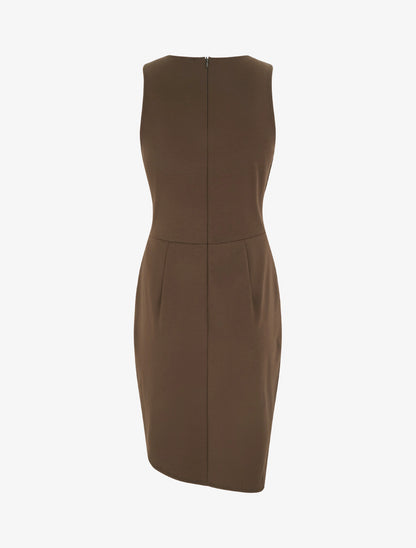 Robe portefeuille sans manches à sequins - Marron - 2