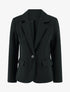 Blazer uni à col cranté - Noir - 1