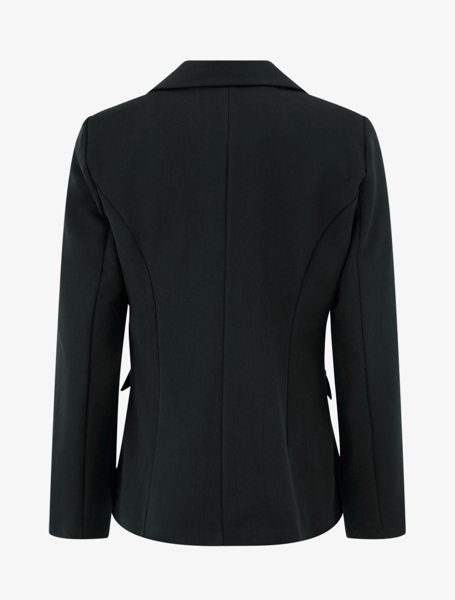 Blazer uni à col cranté - Noir - 2