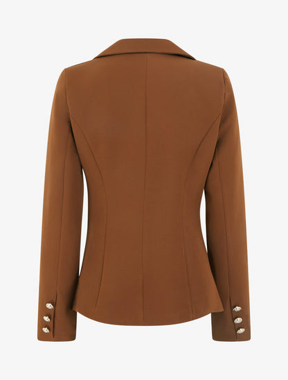 Blazer cintré à un bouton et épaulettes - Camel - 2