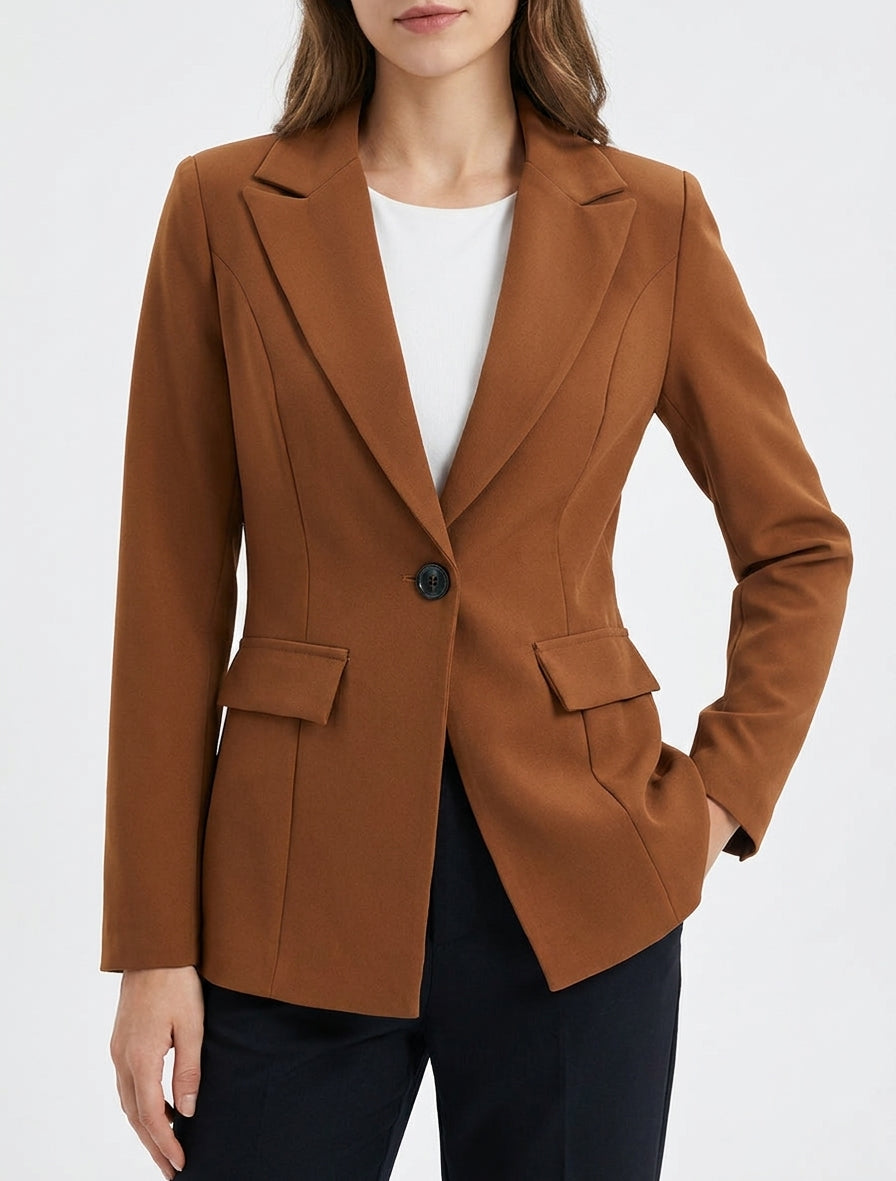 Blazer basique à épaulettes - Camel