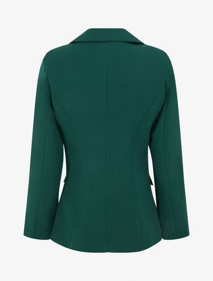 Blazer basique à épaulettes - Vert foncé - 2