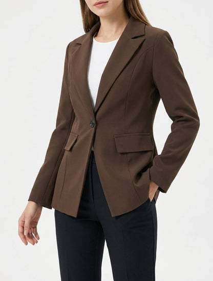 Basisblazer met schoudervullingen - Bruin