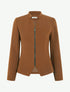 Veste cintrée à épaulettes et zip - Camel - 1