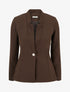 Blazer uni à fermeture boutonné - Marron - 1
