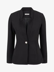 Blazer uni à fermeture boutonné - Noir - 1
