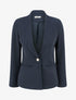 Blazer uni à col droit - Marine - 1