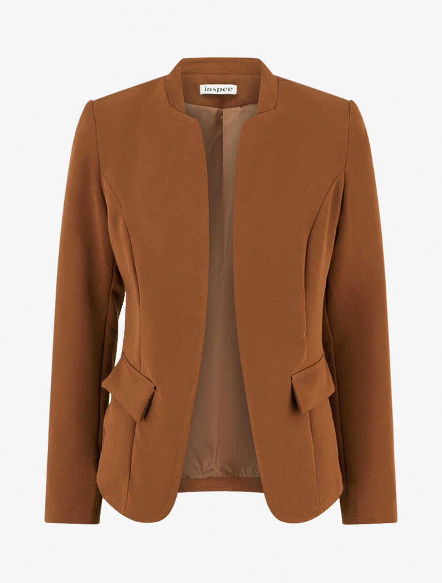 Veste droite à épaulettes - Camel - 1
