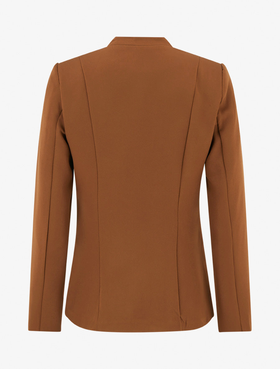 Veste droite à épaulettes - Camel - 2