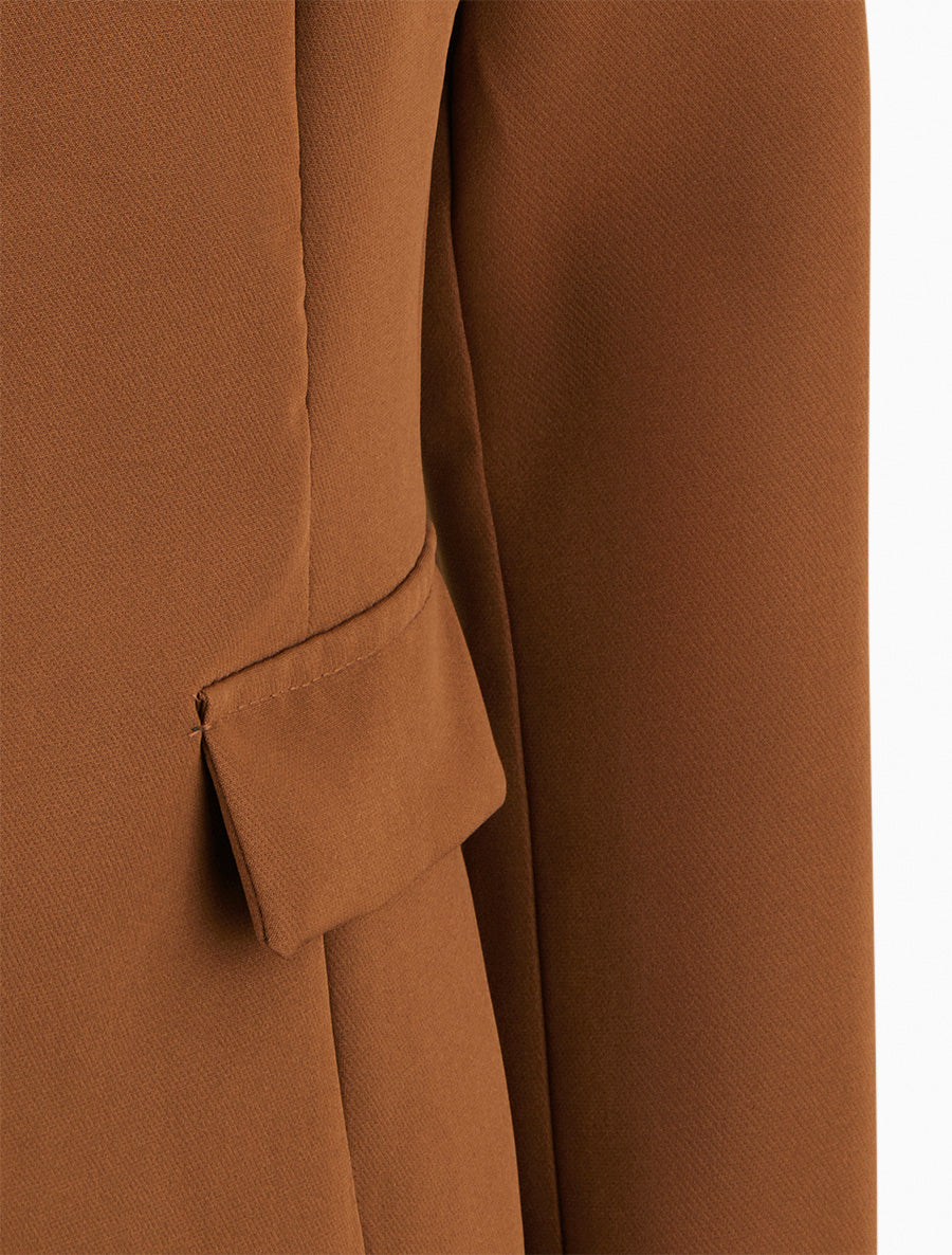 Veste droite à épaulettes - Camel - 3
