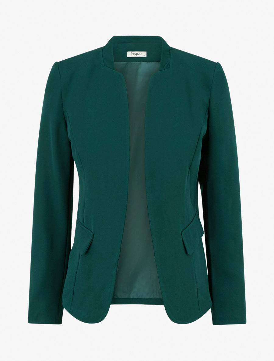 Veste droite à épaulettes - Vert sapin - 1
