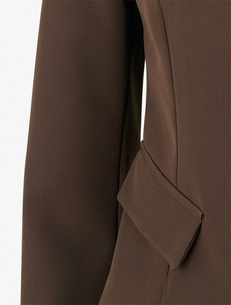 Veste droite à épaulettes - Marron - 3