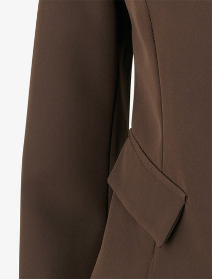 Veste droite à épaulettes - Marron - 3