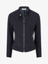 Veste en suédine à col montant et zip - Marine - 1
