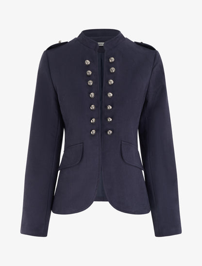 Veste en suédine style officier - Marine - 1