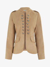 Veste en suédine style officier - Beige - 1