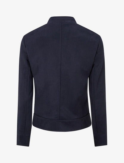 Veste en suédine zippée à poche à rabat - Marine - 2