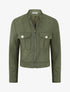Veste en suédine zippée à poche à rabat - Kaki - 1