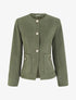 Veste en suédine boutonnée à col rond - Kaki - 1