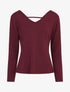 Pull fin à dos torsadé - Lie de vin - 1
