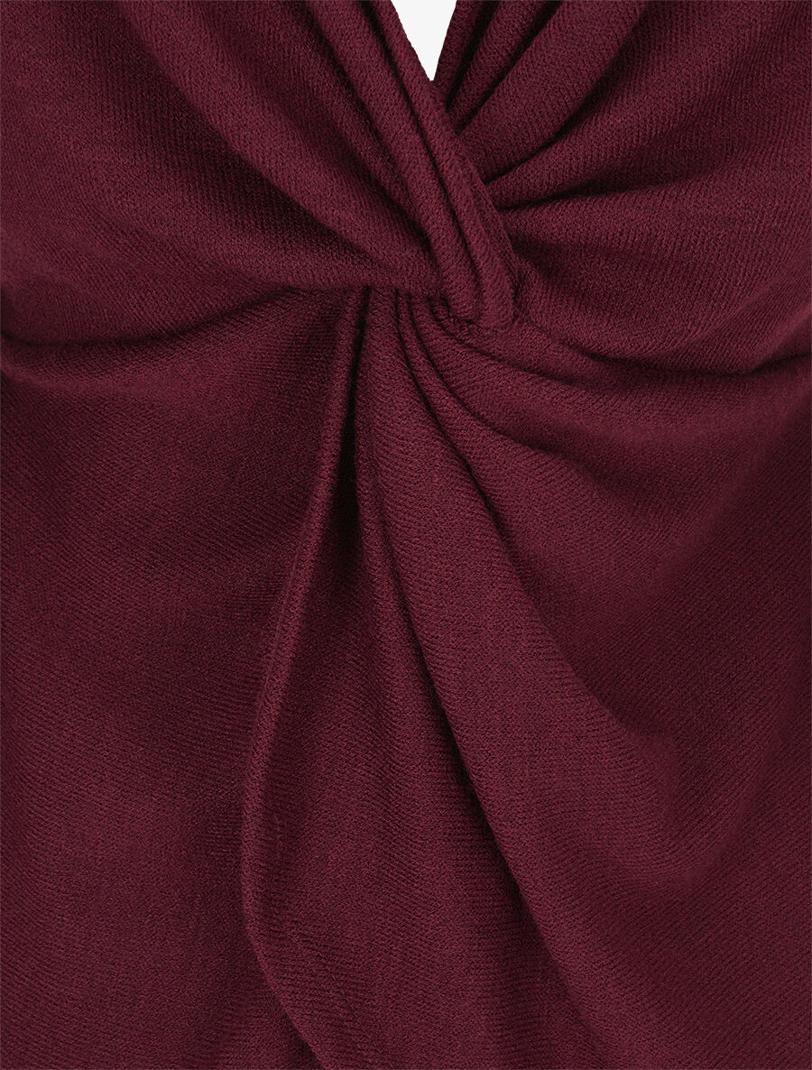 Pull fin à dos torsadé - Lie de vin - 3