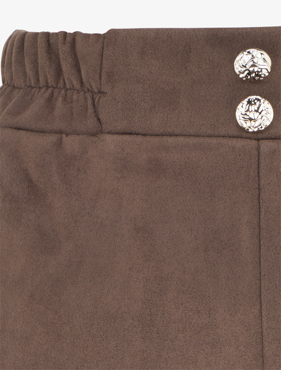Short paperbag en suédine - Marron - 3