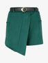 Short suédine style jupe à poches plaquées - Vert foncé - 1