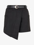 Short suédine style jupe à poches plaquées - Noir - 1