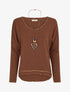 Pull fin à bords irisés - Camel - 1