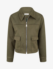 Veste zippée effet daim - Kaki - 1