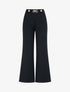 Pantalon ample taille haute bijoux - Noir - 1