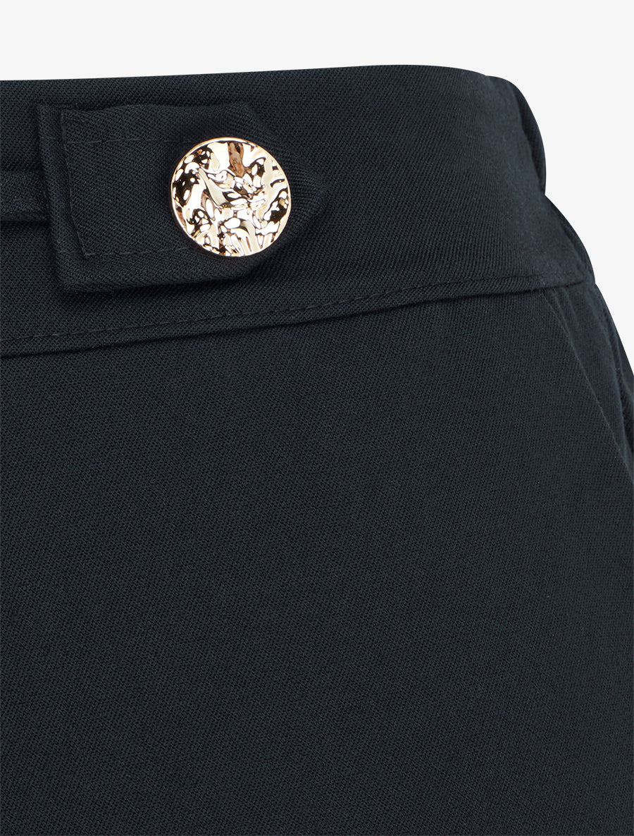 Pantalon ample taille haute bijoux - Noir - 3